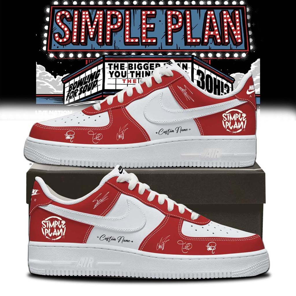 Personalized Simple Plan Bigger Than You Think Tour 2026 Sneakers Simple Plan Band Merchandise - Kdjoy