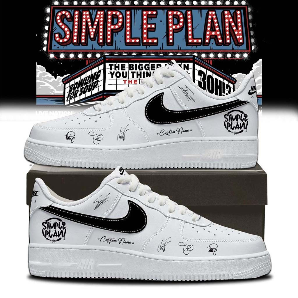 Personalized Simple Plan Bigger Than You Think Tour 2026 Sneakers Simple Plan Concert Merch - Kdjoy
