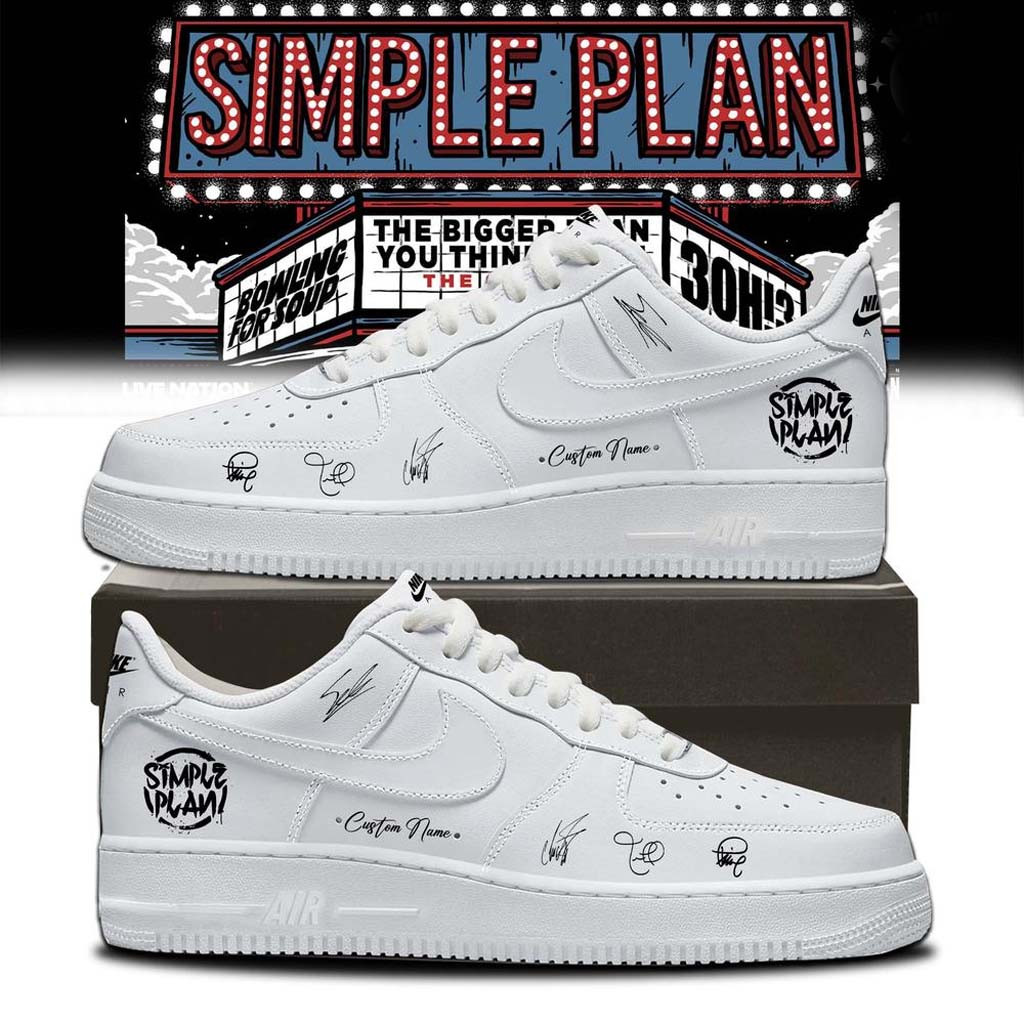 Personalized Simple Plan Merch 2026 Bigger Than You Think Tour Sneakers Present For Fans - Kdjoy Personalized Simple Plan Merch 2026 Bigger Than You Think Tour Sneakers Present For Fans - Kdjoy