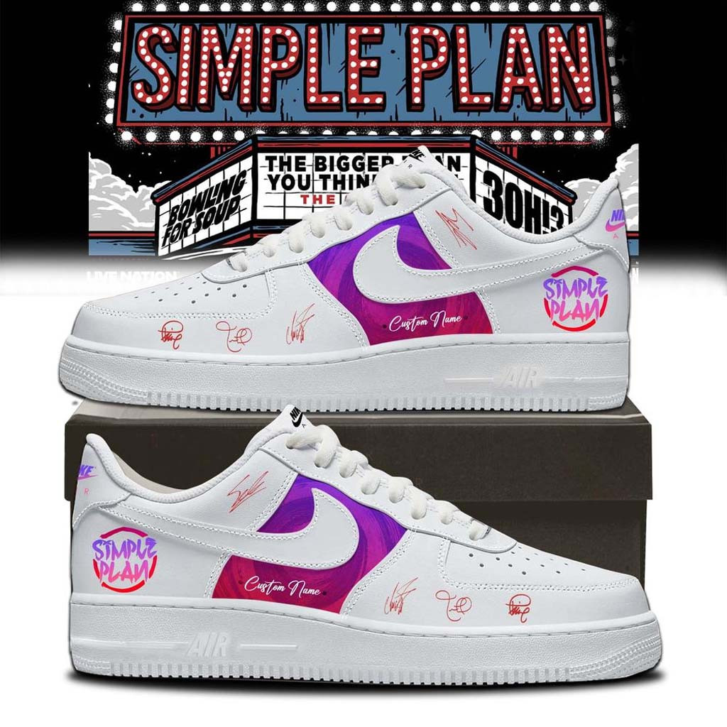 Personalized Simple Plan Merch Bigger Than You Think Tour 2026 Sneakers Gift For Rock Band Fans - Kdjoy Personalized Simple Plan Merch Bigger Than You Think Tour 2026 Sneakers Gift For Rock Band Fans - Kdjoy