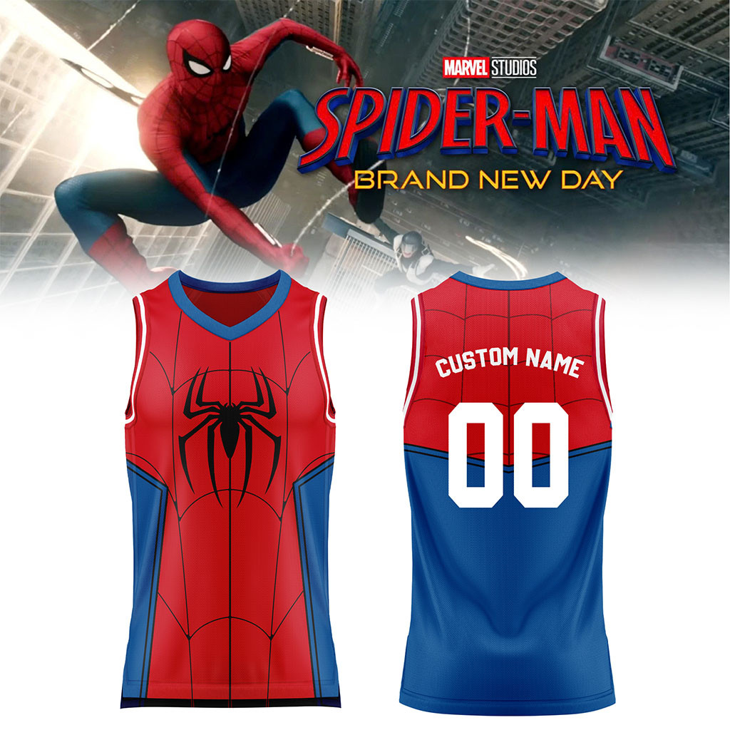 Personalized Spider-Man Brand New Day Basketball Jersey 2026 Spider-Man Merch Marvel Fan Gifts - Kdjoy Personalized Spider-Man Brand New Day Basketball Jersey 2026 Spider-Man Merch Marvel Fan Gifts - Kdjoy