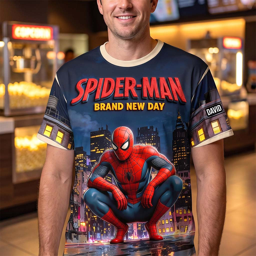 Personalized Spider Man Merch Brand New Day T-Shirt Guardian Protector Fresh Start Shirt - Kdjoy