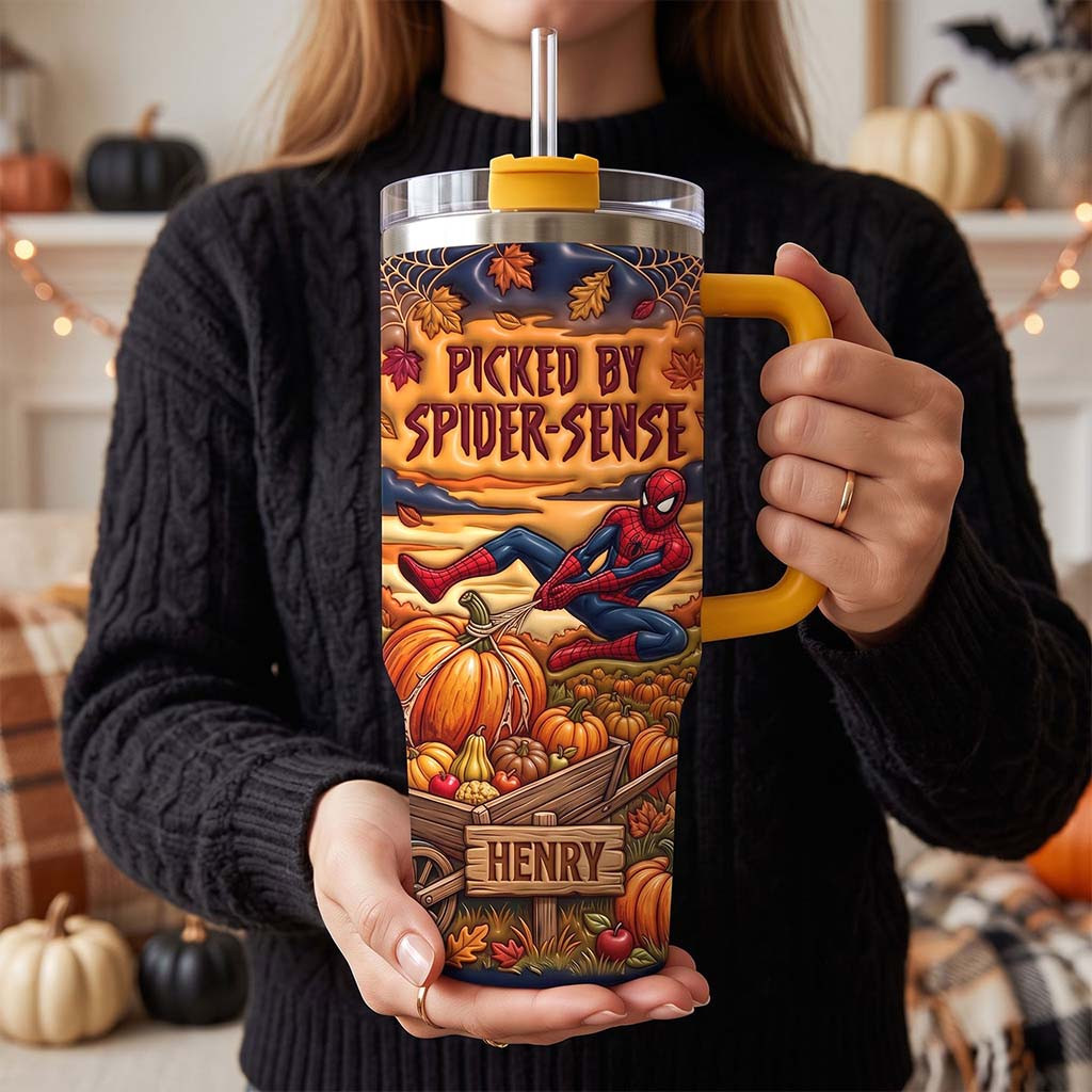 Personalized Spider-Man Picked By Spider-Sense Pumpkin Tumbler Gifts For Halloween' - Kdjoy Personalized Spider-Man Picked By Spider-Sense Pumpkin Tumbler Gifts For Halloween' - Kdjoy
