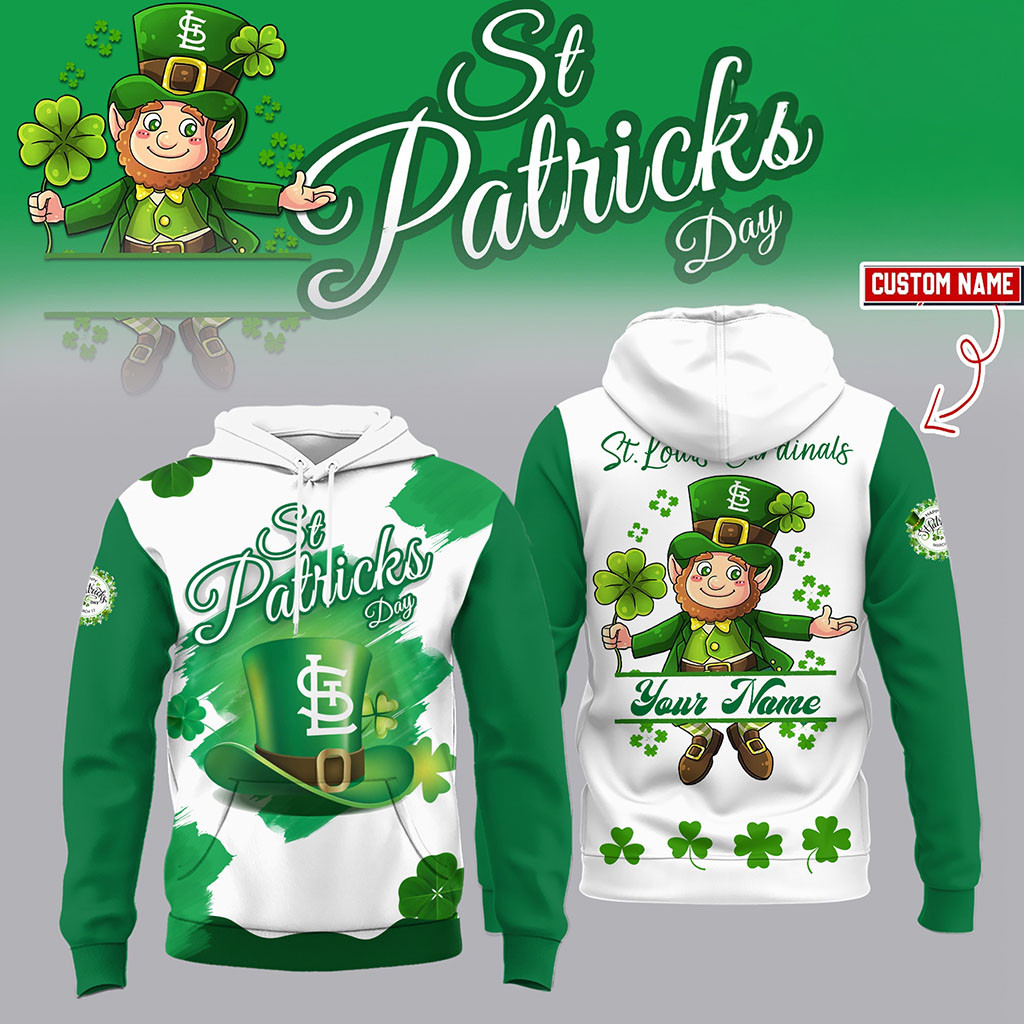 Personalized St Louis Cardinals X St Patrick's Day 2026 Hoodie St Louis Cardinals Merch Gifts - Kdjoy Personalized St Louis Cardinals X St Patrick's Day 2026 Hoodie St Louis Cardinals Merch Gifts - Kdjoy