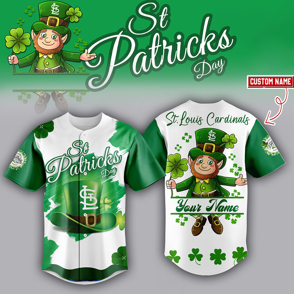 Personalized St Louis Cardinals X St Patrick's Day 2026 Jersey St Louis Cardinals Merch - Kdjoy