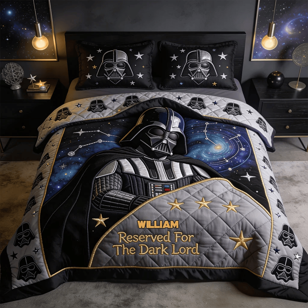 Personalized Star Wars Darth Vader Quilted Bedding Set Reserved For The Dark Lord Bed Sheet Set - Kdjoy
