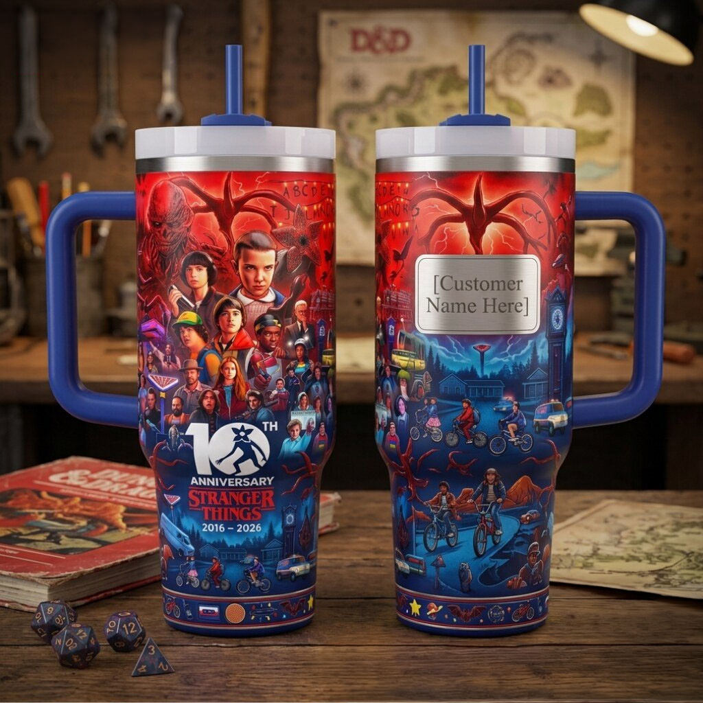 Personalized Stranger Things 10th Anniversary 2016 2026 Tumbler Stranger Things Merch Him Gifts - Kdjoy