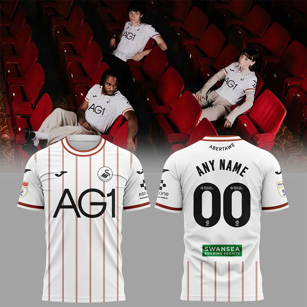 Personalized Swansea City AFC AG1 New Home Kit T-Shirt Swansea City AFC Merch Fans Gifts Personalized Swansea City AFC AG1 New Home Kit T-Shirt Swansea City AFC Merch Fans Gifts