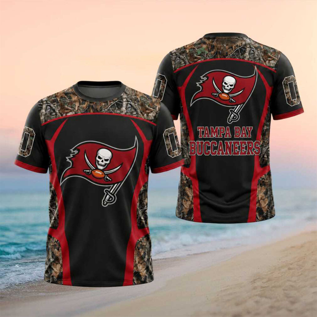 Personalized Tampa Bay Buccaneers Skull Camouflage Shirt Bucs Merch Football Fan Gifts - Kdjoy