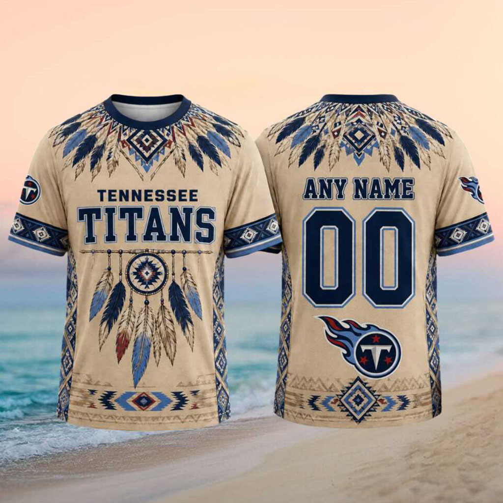 Personalized Tennessee Titans Native Dreamcatcher Feather Shirt Titans Merch Football Fan Gift - Kdjoy