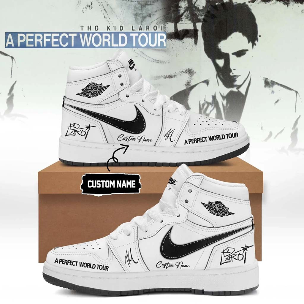 Personalized The Kid Laroi A Perfect World Tour Sneakers The Kid Laroi Merch Gift For Fans - Kdjoy