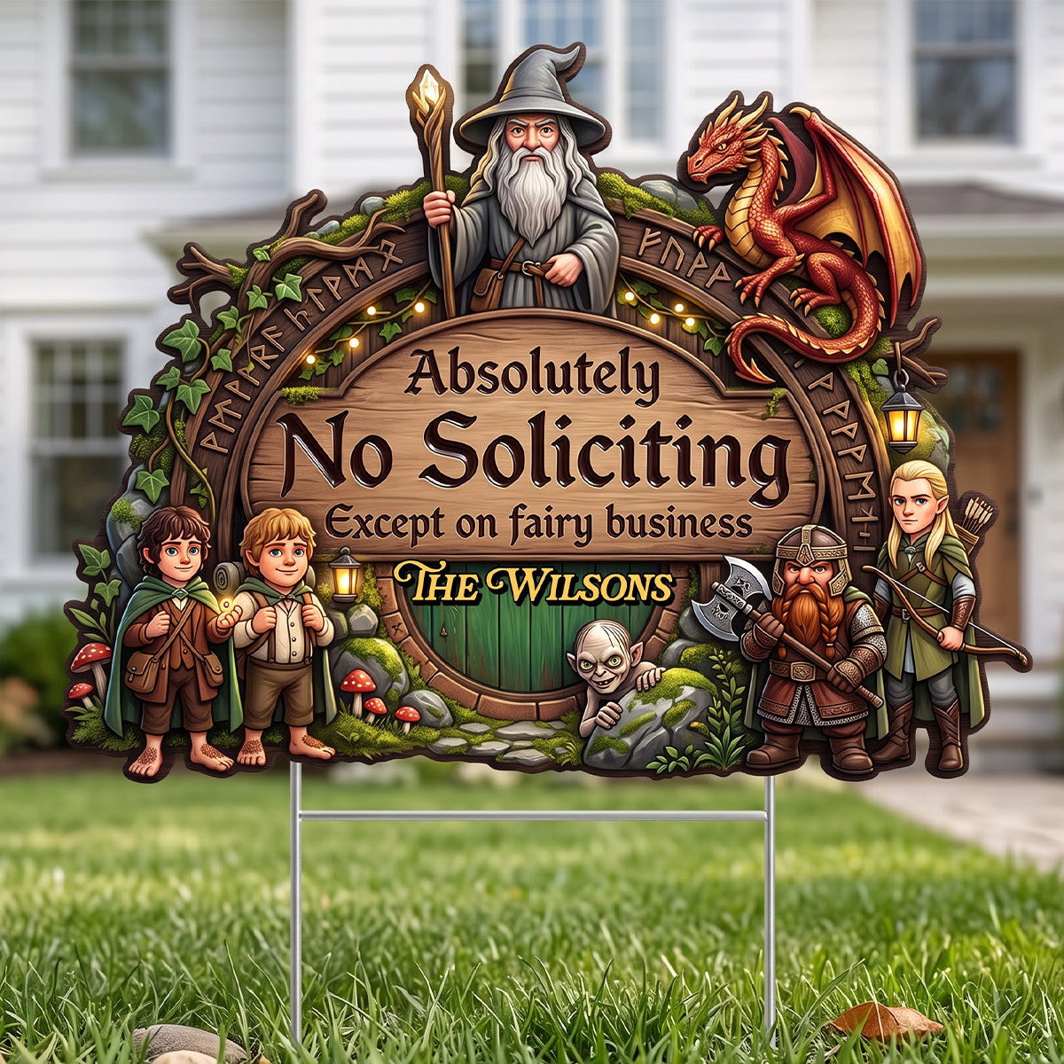 Personalized The Lord Of The Ring Absolutely No Soliciting Yard Sign Outdoor Decor Gifts - Kdjoy Personalized The Lord Of The Ring Absolutely No Soliciting Yard Sign Outdoor Decor Gifts - Kdjoy
