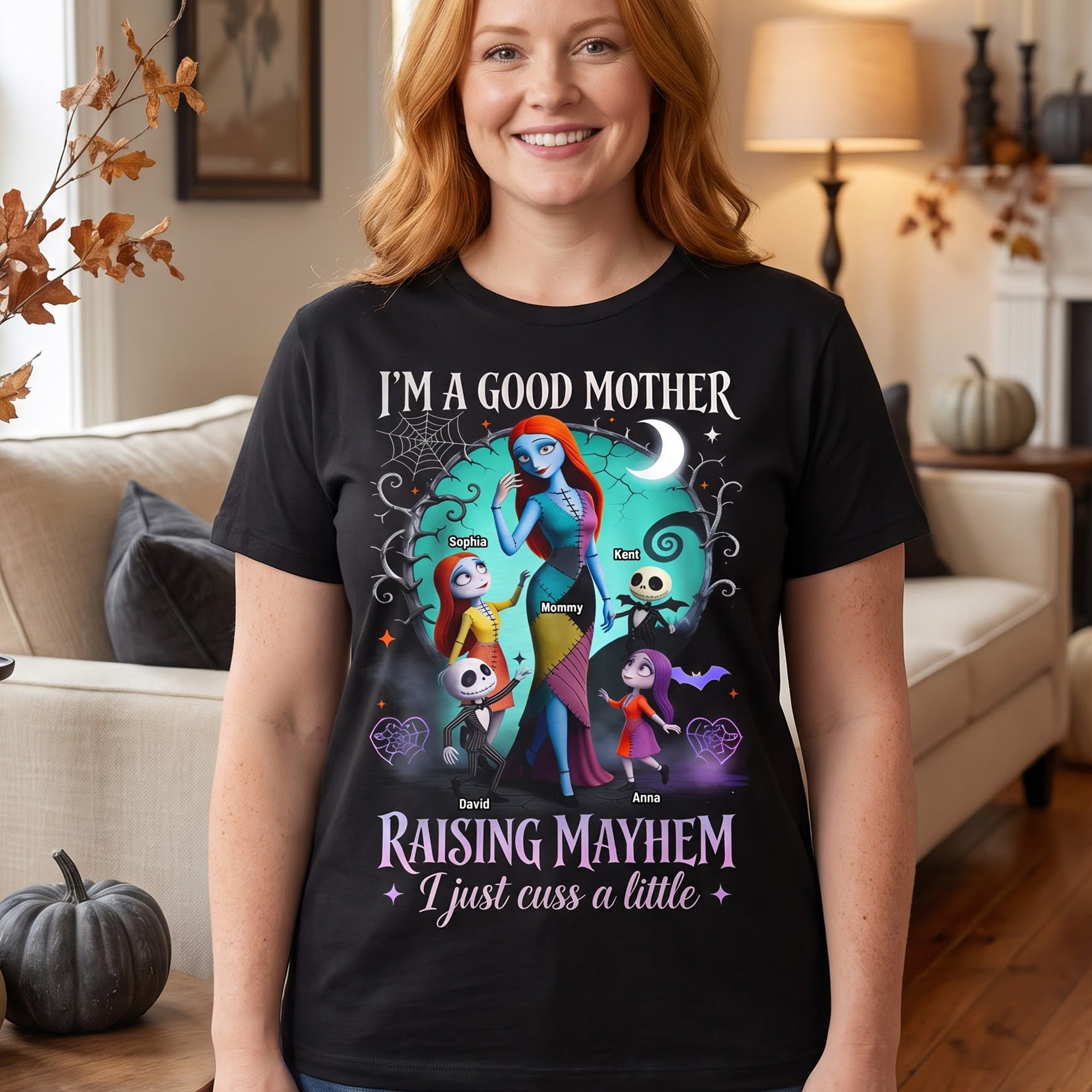 Personalized The Nightmare Before Christmas Messy Mayhem Mom Shirt Halloween Gifts For Mother - Kdjoy