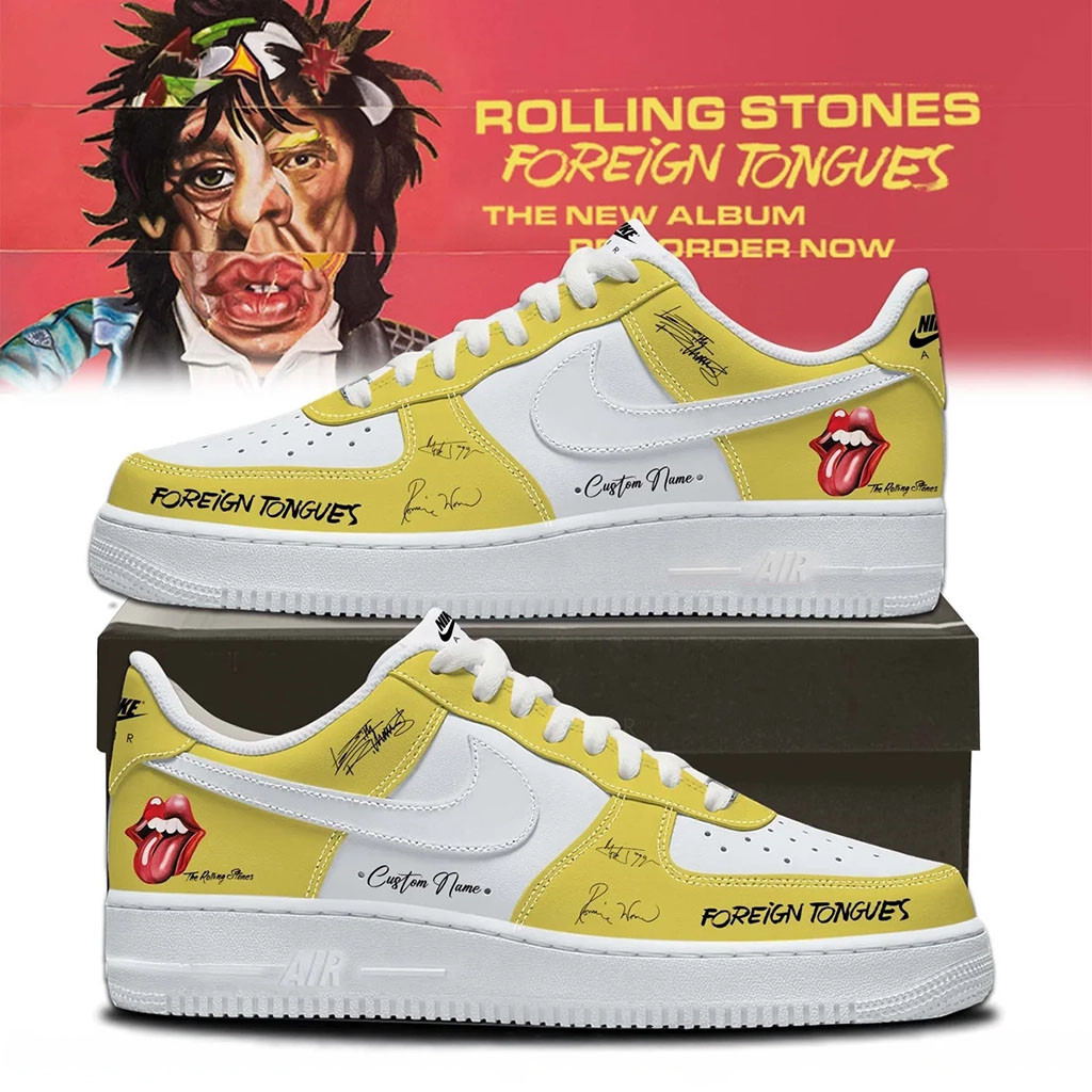 Personalized The Rolling Stones Foreign Tongues Sneakers The Rolling Stones Merch Signature - Kdjoy