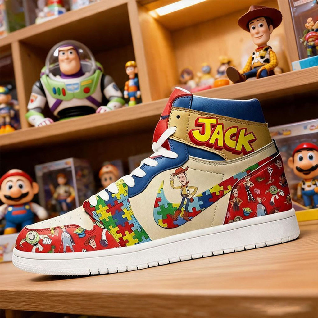 Personalized Toy Story Autism Awareness 2026 Shoes Sneakers Gift For Autistic Son - Kdjoy Personalized Toy Story Autism Awareness 2026 Shoes Sneakers Gift For Autistic Son - Kdjoy