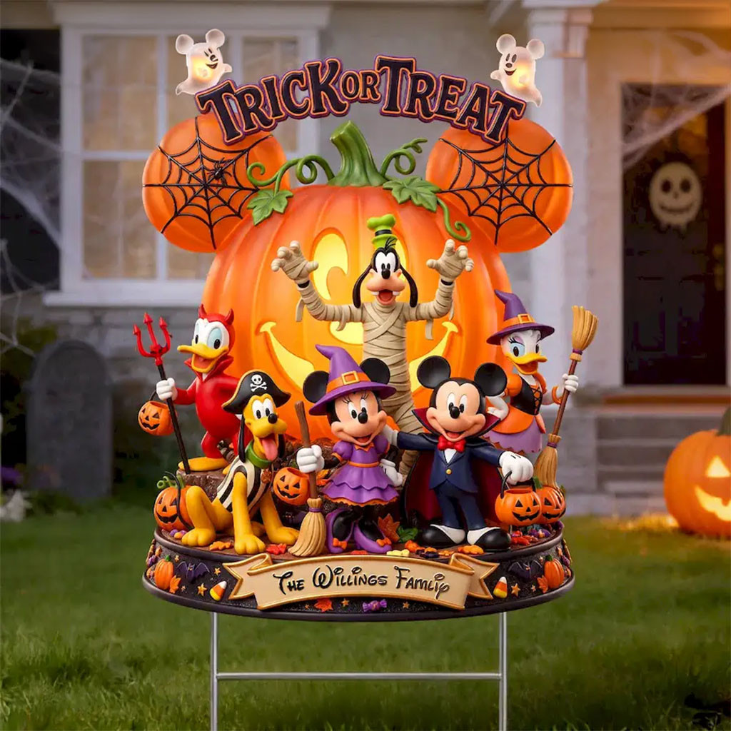 Personalized Trick Or Treat D Characters Halloween Yard Sign Spooky Garden Decor Gift Ideas - Kdjoy