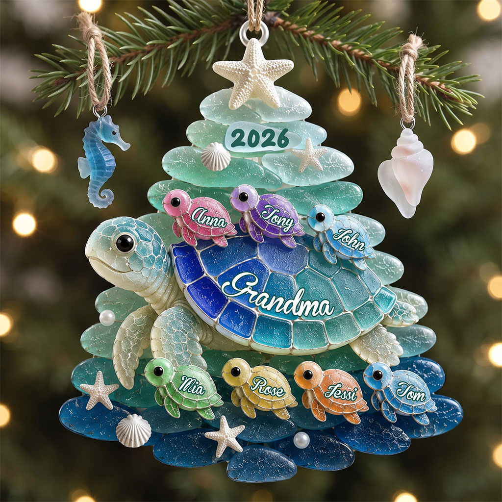 Personalized Turtle Grandma Acrylic Ornament Christmas Ornament Gift For Turtle Lovers - Kdjoy