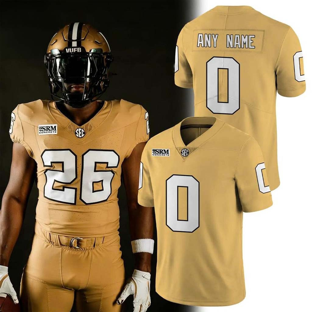 Personalized Vanderbilt Commodores Gold 2026 Football Jersey Commodores Merch Gift For Fans - Kdjoy Personalized Vanderbilt Commodores Gold 2026 Football Jersey Commodores Merch Gift For Fans - Kdjoy