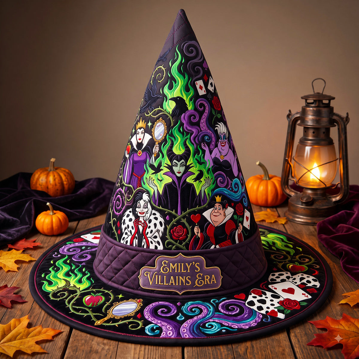 Personalized Villains Era Dark Enchantress Quilted Witch Hat Halloween Gifts For Her - Kdjoy Personalized Villains Era Dark Enchantress Quilted Witch Hat Halloween Gifts For Her - Kdjoy