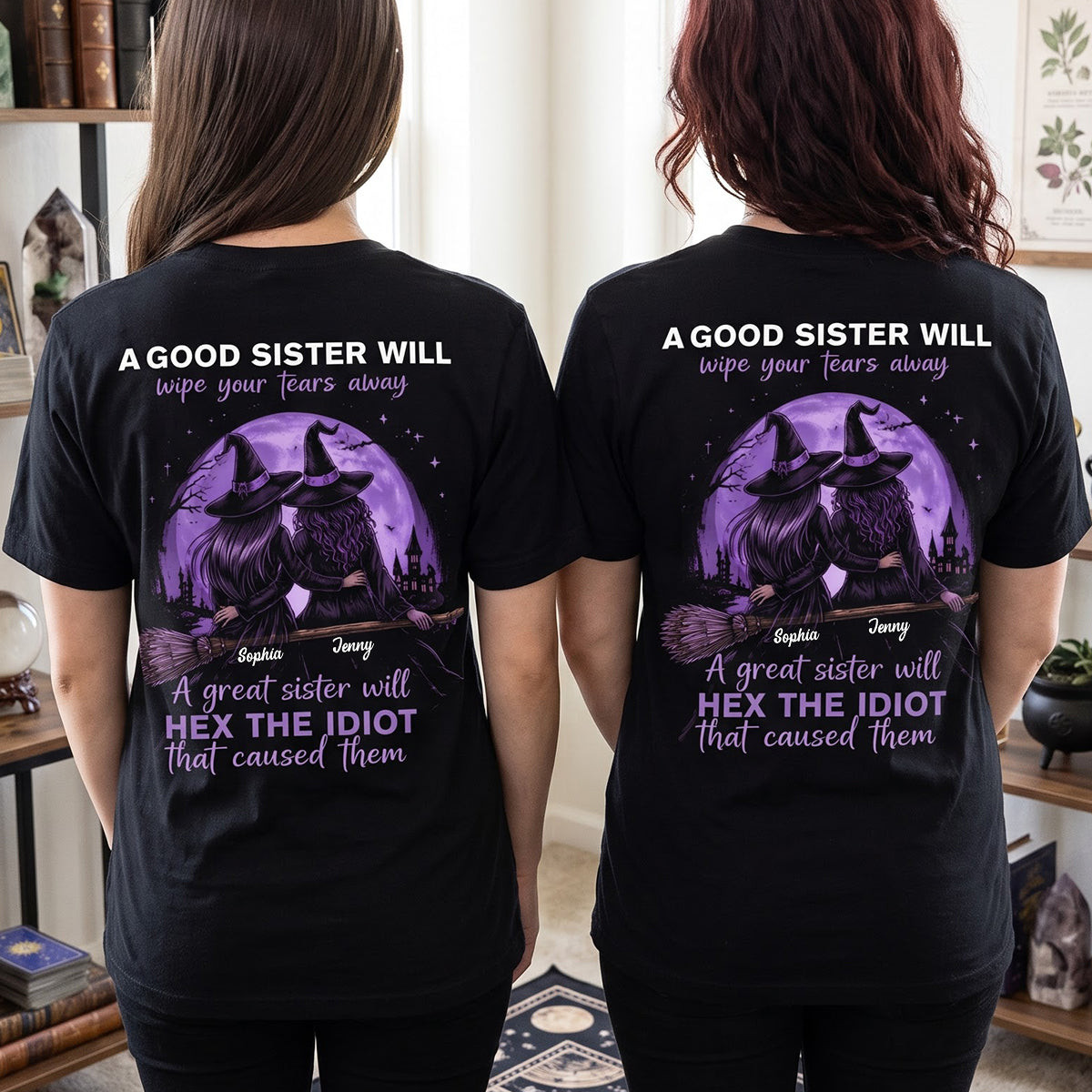 Personalized Witchy Gang Shirt Women's Halloween Outfits Gifts For Witch Sisters - Kdjoy