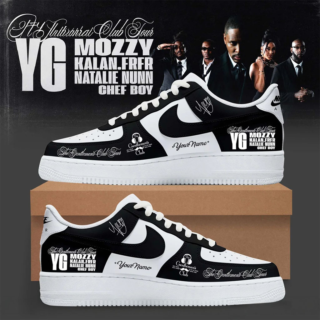 Personalized YG The Gentlemen's Club Tour 2026 Shoes Sneakers YG Merch Gift Idea For Rap Fans - Kdjoy Personalized YG The Gentlemen's Club Tour 2026 Shoes Sneakers YG Merch Gift Idea For Rap Fans - Kdjoy
