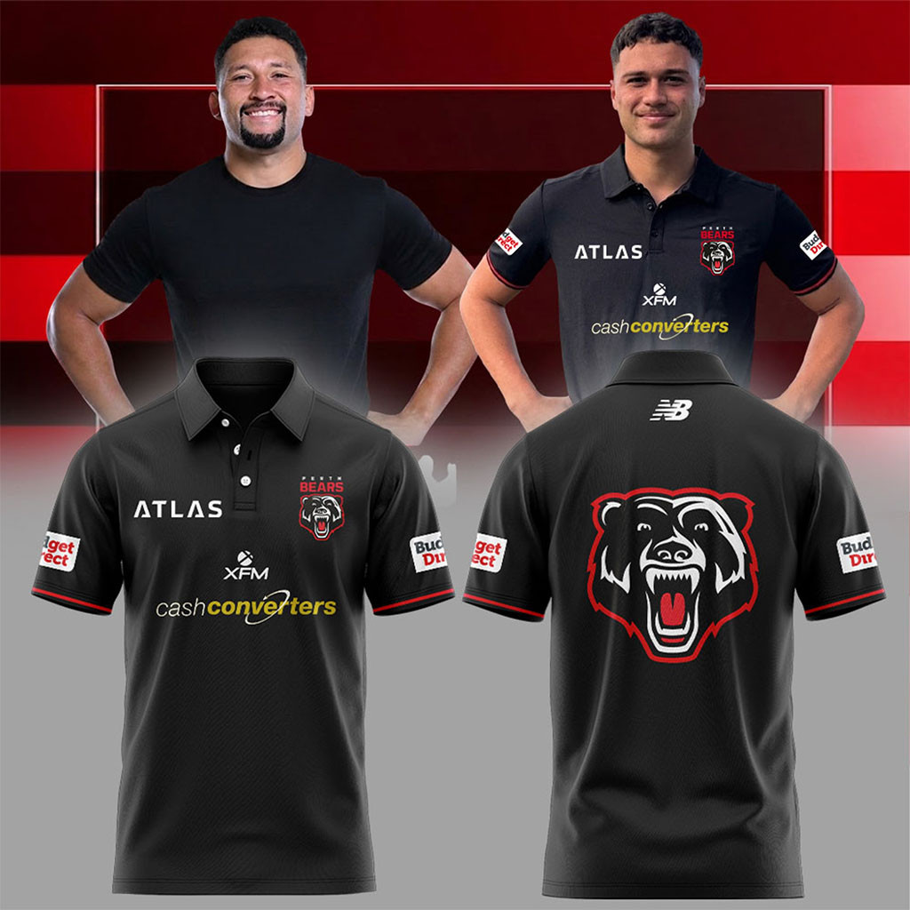 Perth Bears Men's Black Polo Shirt Perth Bears Merch Good Gifts For Boyfriend - Kdjoy