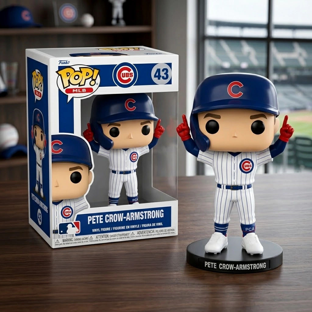 Pete Crow-Armstrong Chicago Cubs Walk-Off Hero Funko Pop Cubs Merch Baseball Lovers Display Decor - Kdjoy