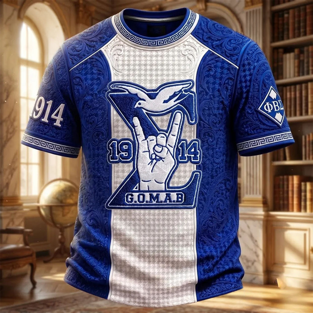 Phi Beta Sigma 1914 Blue White Shirt GOMAB T-Shirt PBS Fraternity Merch Present For Brothers - Kdjoy
