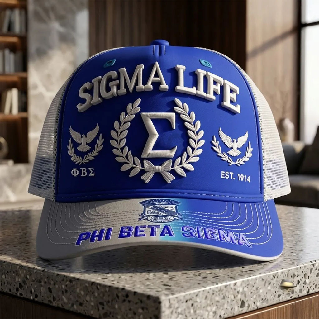 Phi Beta Sigma 1914 Trucker Hat Sigma Life Cap PBS Fraternity Merch Gift For Husband - Kdjoy