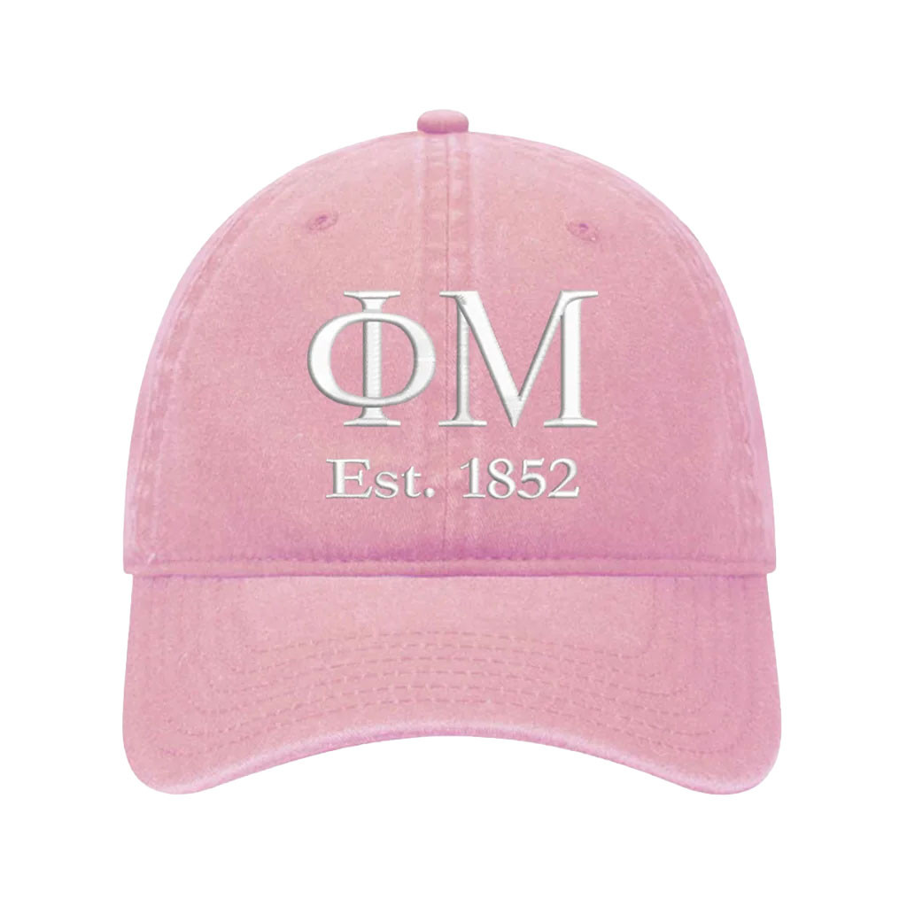 Phi Mu Merch 2026 Phi Mu Est 1852 Embroidered Hat Unique Birthday Gift For Her - Kdjoy Phi Mu Merch 2026 Phi Mu Est 1852 Embroidered Hat Unique Birthday Gift For Her - Kdjoy