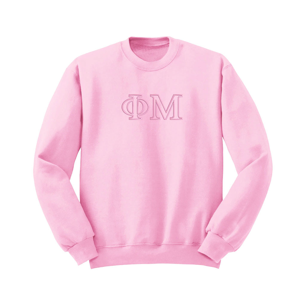 Phi Mu Merch 2026 Phi Mu Outline Monochromatic Crewneck Sweatshirt Best Gift For Her - Kdjoy