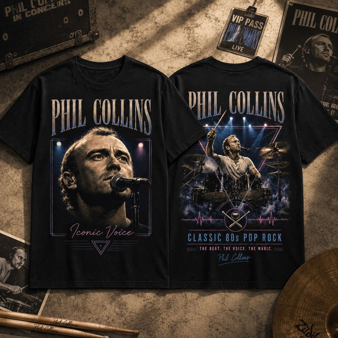 Phil Collins Iconic Voice 80s Pop Rock T-Shirt Phil Collins Merch Gifts For Brother - Kdjoy