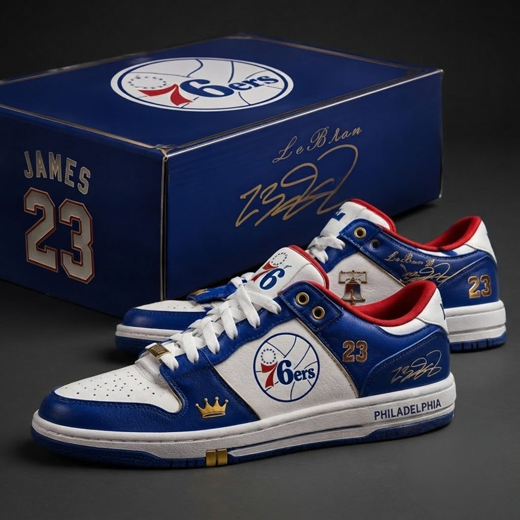 Philadelphia 76Ers Lebron James Signature Sneaker Philadelphia 76Ers Merch Basketball Fan Gifts - Kdjoy