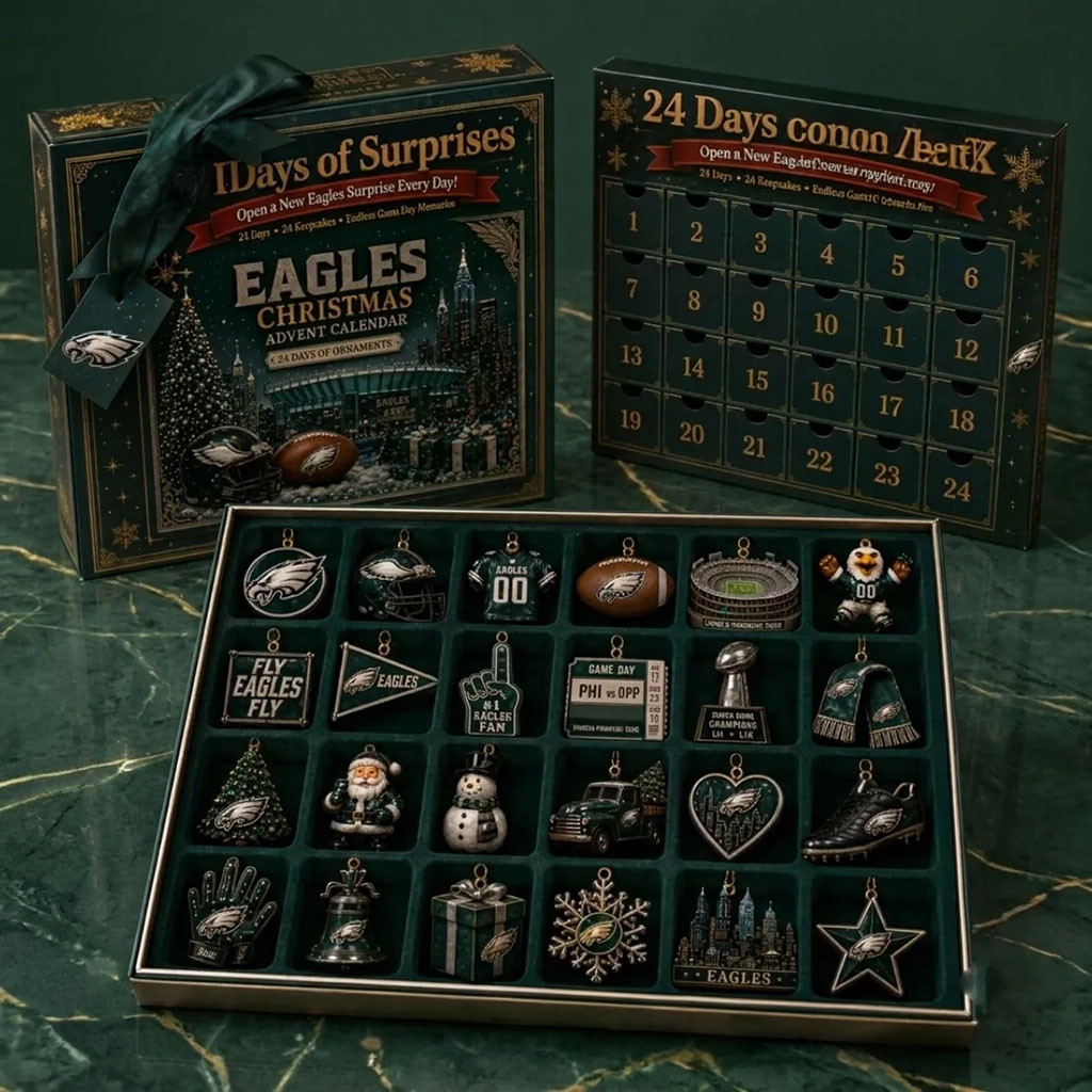 Philadelphia Eagles Christmas Ornament Advent Calendar 2026 Philly Eagles Merch Fan Gifts - Kdjoy Philadelphia Eagles Christmas Ornament Advent Calendar 2026 Philly Eagles Merch Fan Gifts - Kdjoy