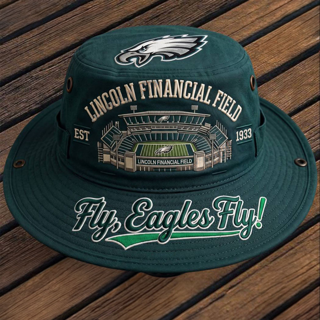 Philadelphia Eagles Lincoln Financial Field Fly Eagle Fly Bucket Hat Philly Eagles Merch - Kdjoy