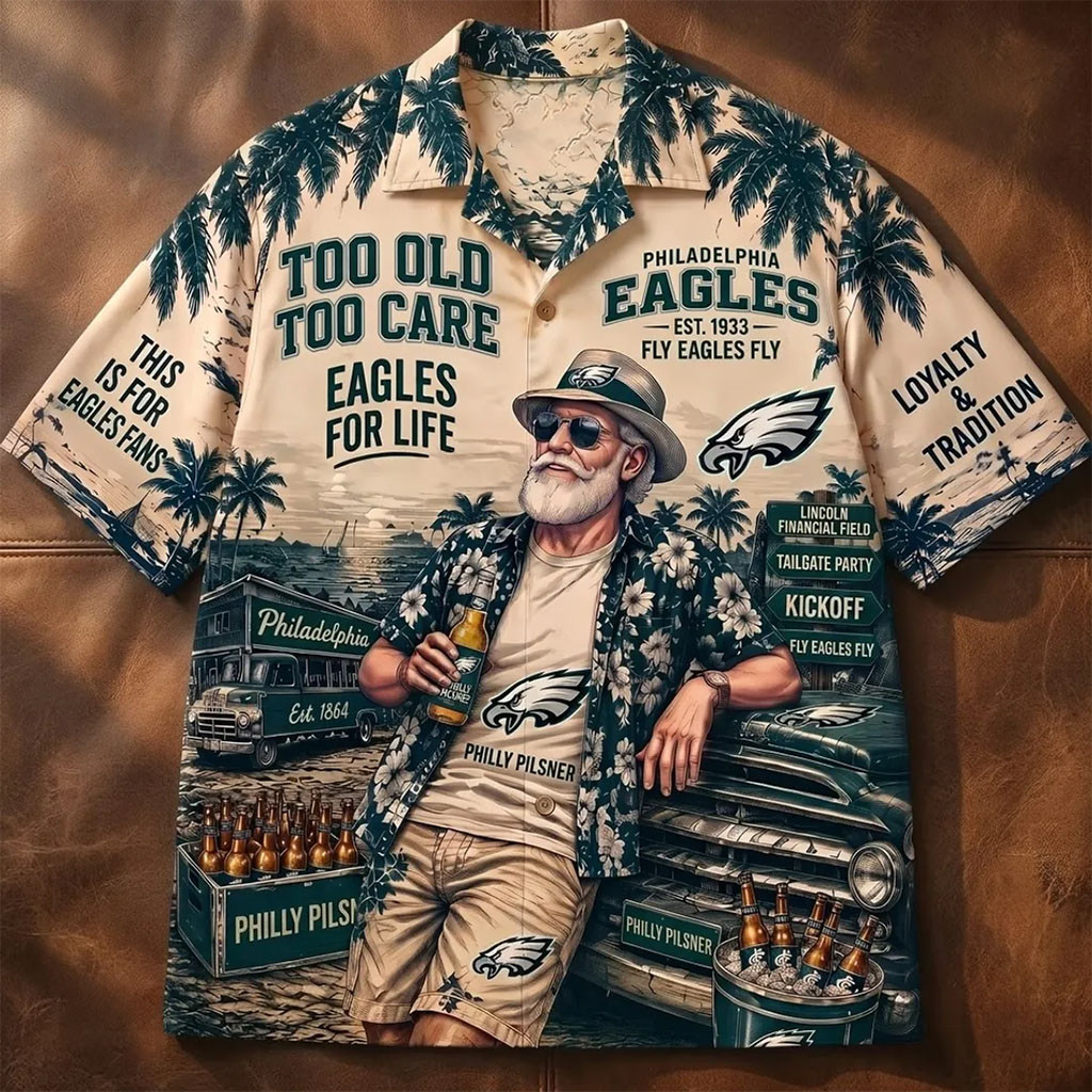 Philadelphia Eagles Mascot Hawaiian Shirt Philadelphia Eagles Aloha Shirt Football Player Gift - Kdjoy