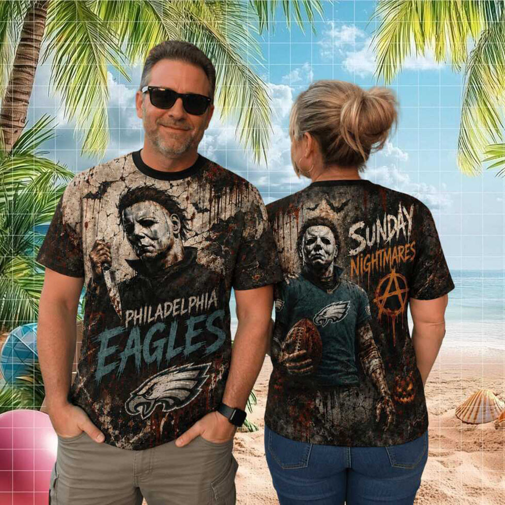 Philadelphia Eagles Michael Myers Sunday Nightmares Shirt Philadelphia Eagles Merch Fan Gifts - Kdjoy Philadelphia Eagles Michael Myers Sunday Nightmares Shirt Philadelphia Eagles Merch Fan Gifts - Kdjoy