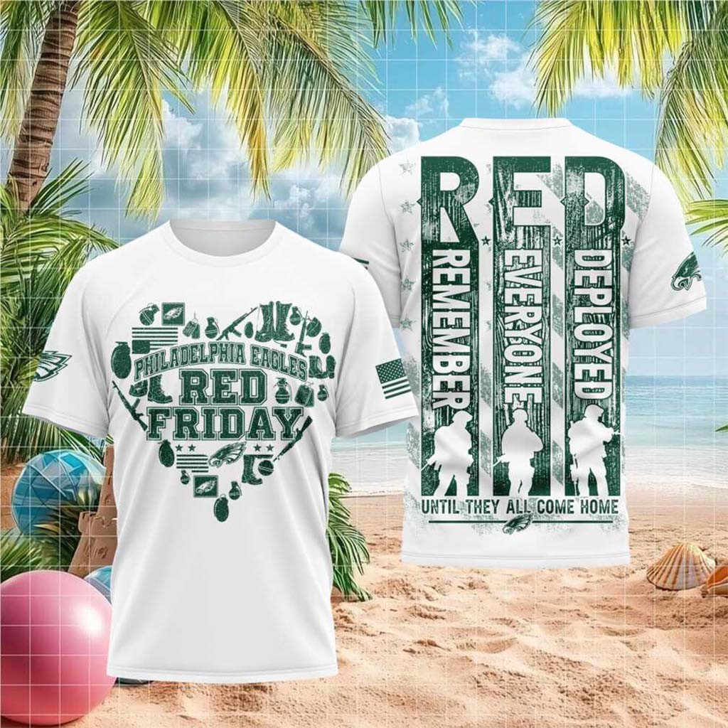 Philadelphia Eagles Red Friday Military Veteran Shirt Philly Eagles Merch Game Day Gifts - Kdjoy