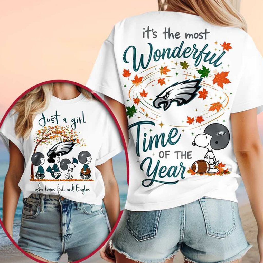 Philadelphia Eagles Snoopy Peanuts Fall Football Leaves Shirt Philly Eagles Merch Fan Gifts - Kdjoy Philadelphia Eagles Snoopy Peanuts Fall Football Leaves Shirt Philly Eagles Merch Fan Gifts - Kdjoy