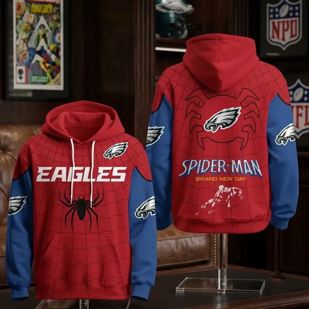 Philadelphia Eagles Spider-Man Brand New Day Hoodie Eagles Merch Gifts For Football Fan