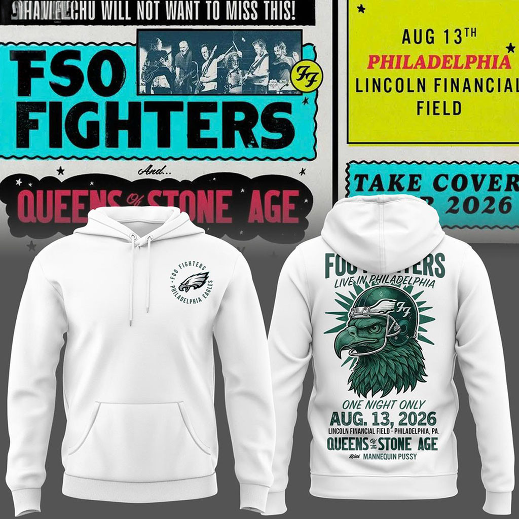 Philadelphia Eagles X Foo Fighters Take Cover Tour 2026 Hoodie Foo Fighters Merch Gift For Fans - Kdjoy