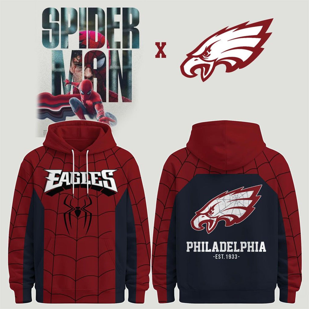 Philadelphia Eagles X Spider Man Brand New Day Collab Hoodie 2026 Philly Eagles Merch - Kdjoy Philadelphia Eagles X Spider Man Brand New Day Collab Hoodie 2026 Philly Eagles Merch - Kdjoy