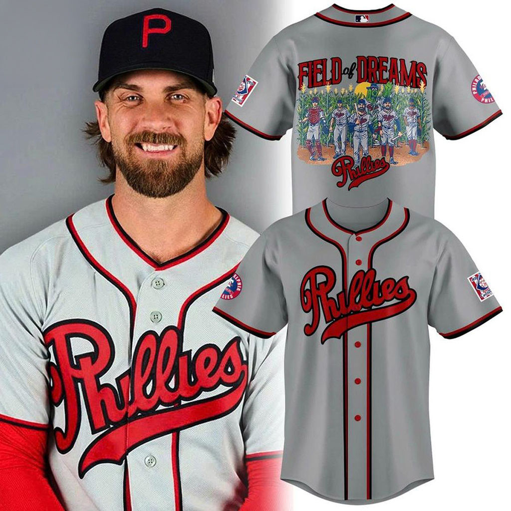 Philadelphia Phillies 2026 Field Of Dreams Game Baseball Jersey Phillies Field Of Dreams Merch - Kdjoy