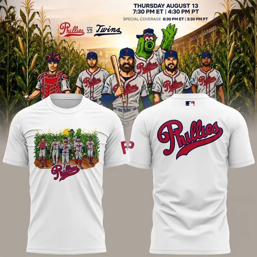 Philadelphia Phillies At Field Of Dreams 2026 White T-Shirt Phillies Merch Baseball Lover Gifts - Kdjoy