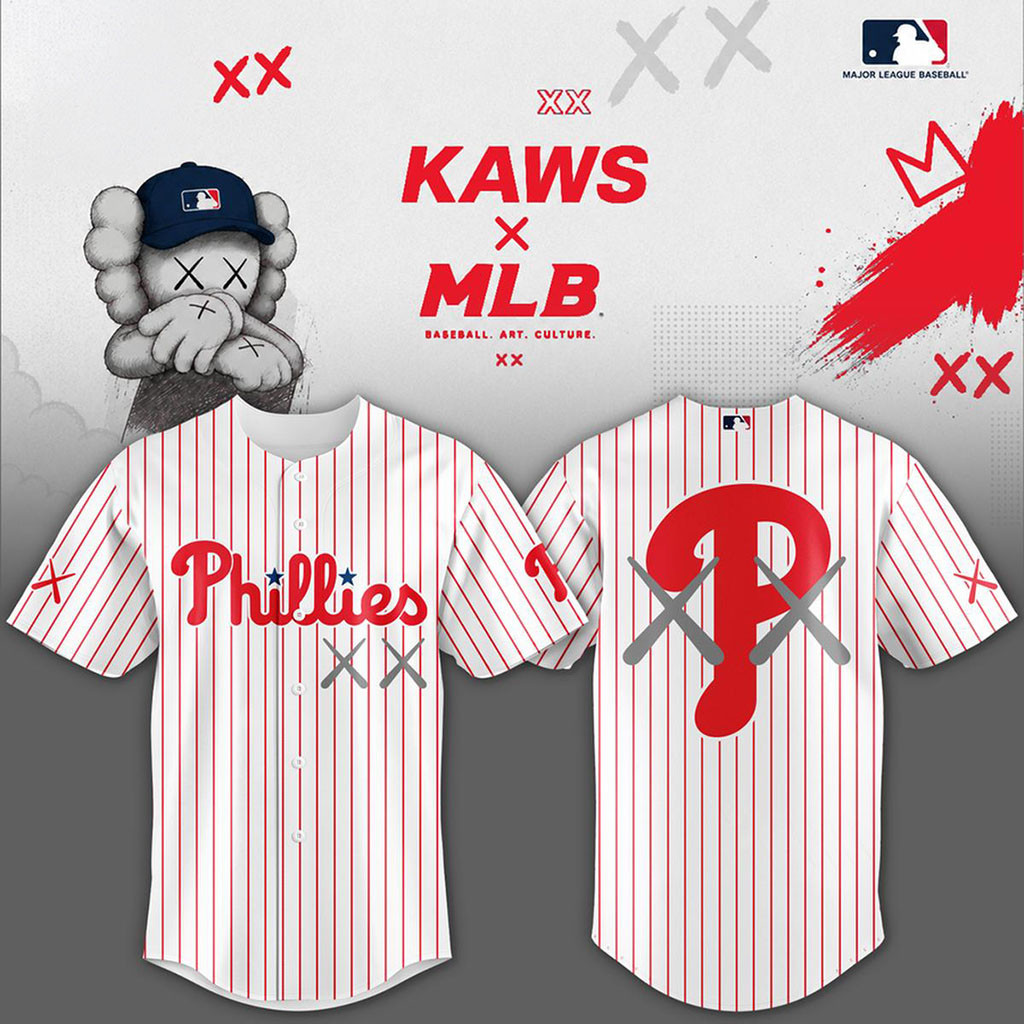 Philadelphia Phillies X Kaws 2026 Baseball Jersey Phillies Merch Baseball Enthusiast Gifts - Kdjoy Philadelphia Phillies X Kaws 2026 Baseball Jersey Phillies Merch Baseball Enthusiast Gifts - Kdjoy