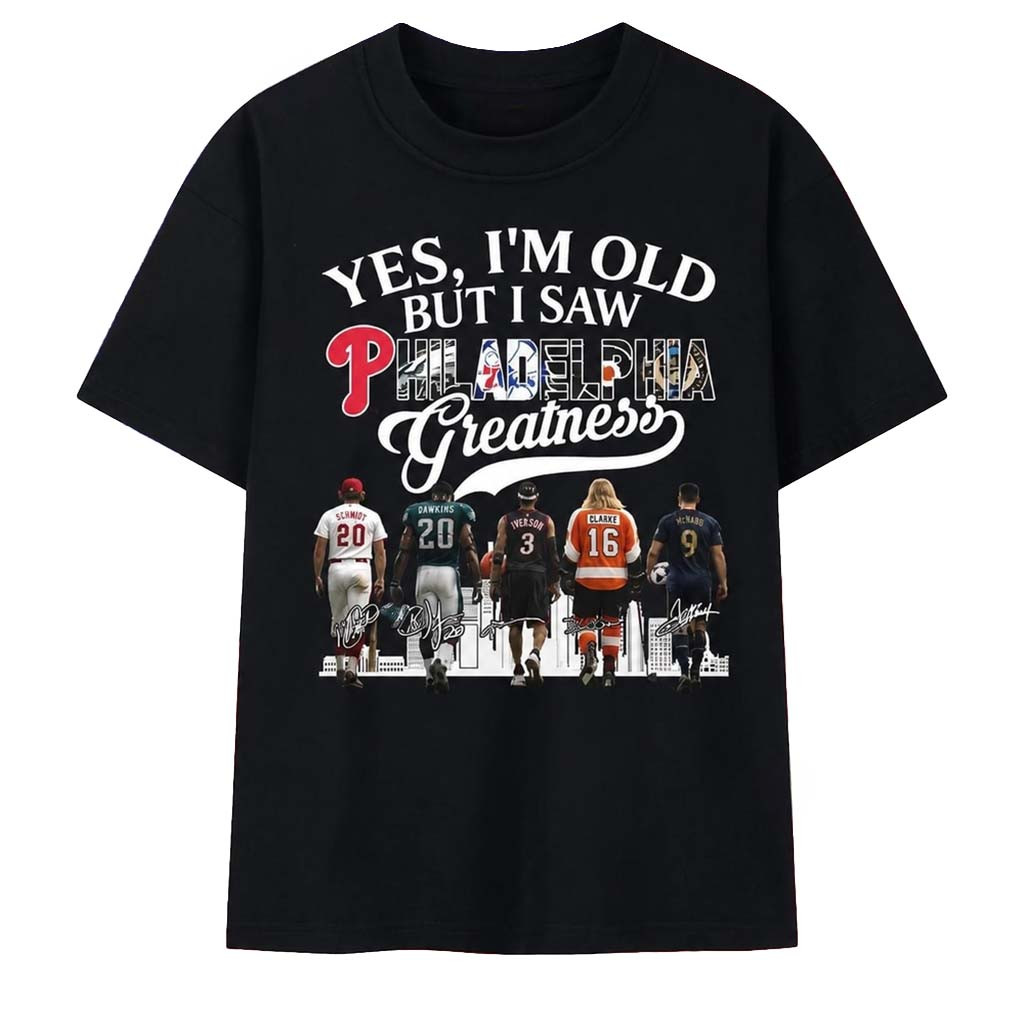 Philadelphia Sports Greatness Legends Signatures Vintage T-Shirt Philadelphia Pride Merch Gifts - Kdjoy