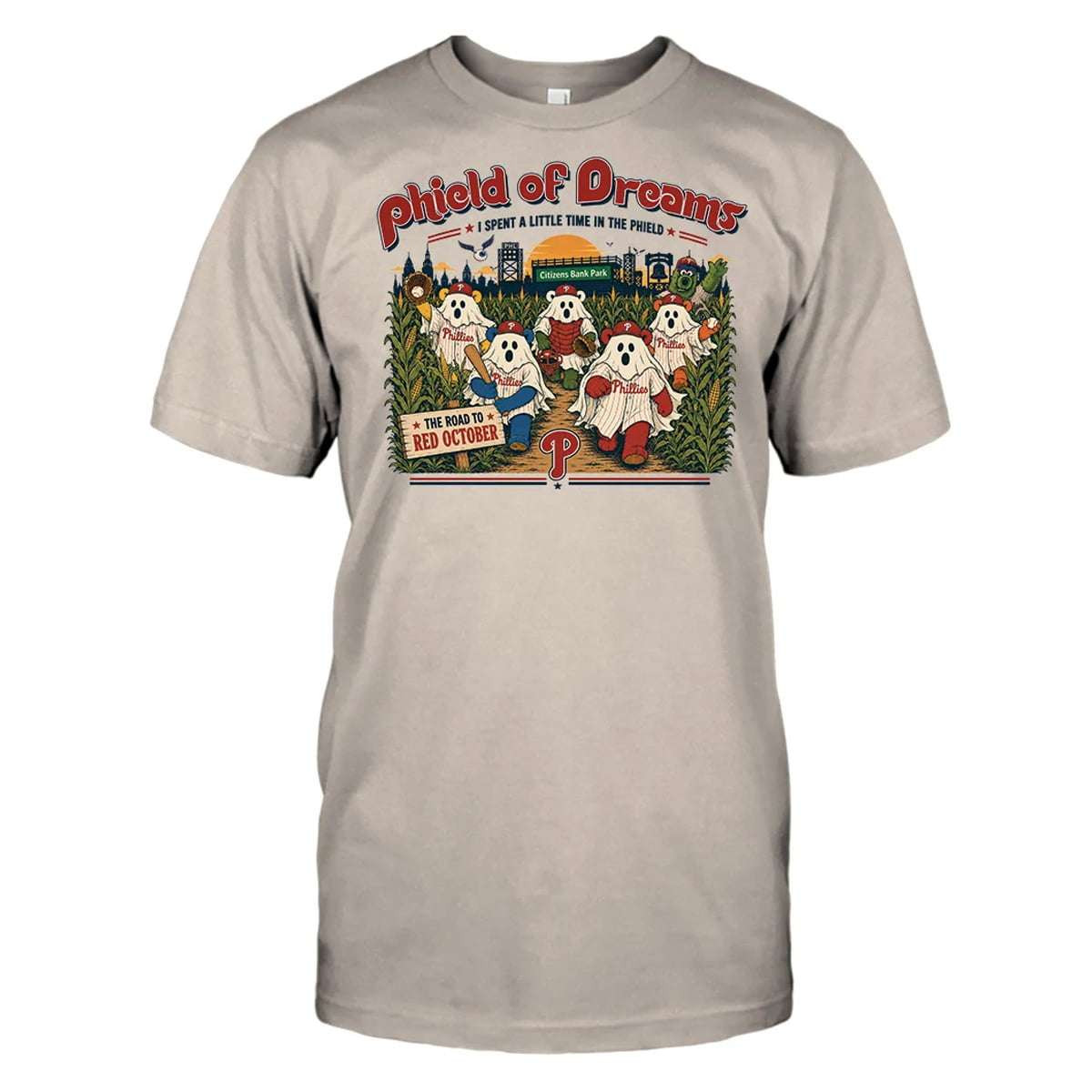 Phillies Phield Of Dreams Road Red October Ghost Dancing Shirt Philadelphia Phillies Merch Gifts - Kdjoy
