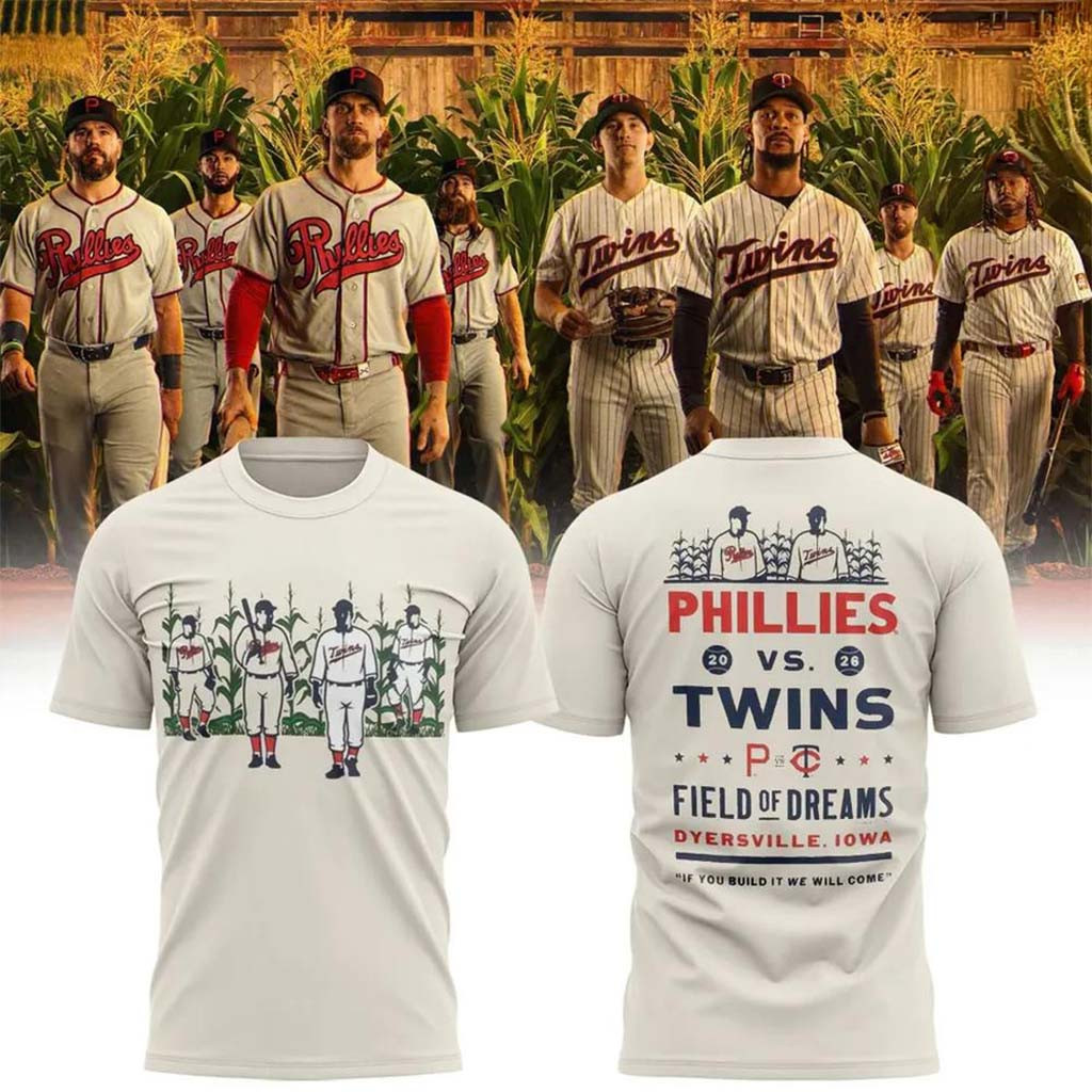 Phillies Vs Twins 2026 Field of Dreams Game T-Shirt Gifts For Baseball Lovers - Kdjoy
