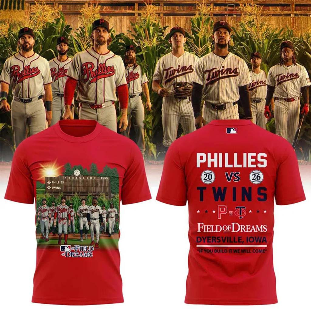 Phillies Vs Twins Merch 2026 Field Of Dreams T-Shirt Cool Gifts For Baseball Lovers - Kdjoy
