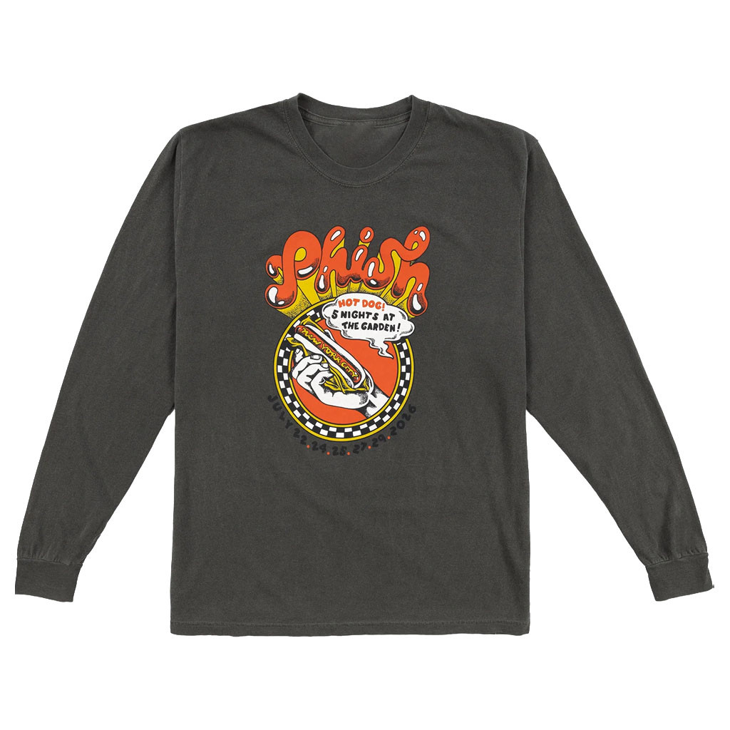 Phish Dry Goods Merch 2026 Hot Dog The Garden July 2026 Long Sleeve Shirt Phish Band Merch - Kdjoy